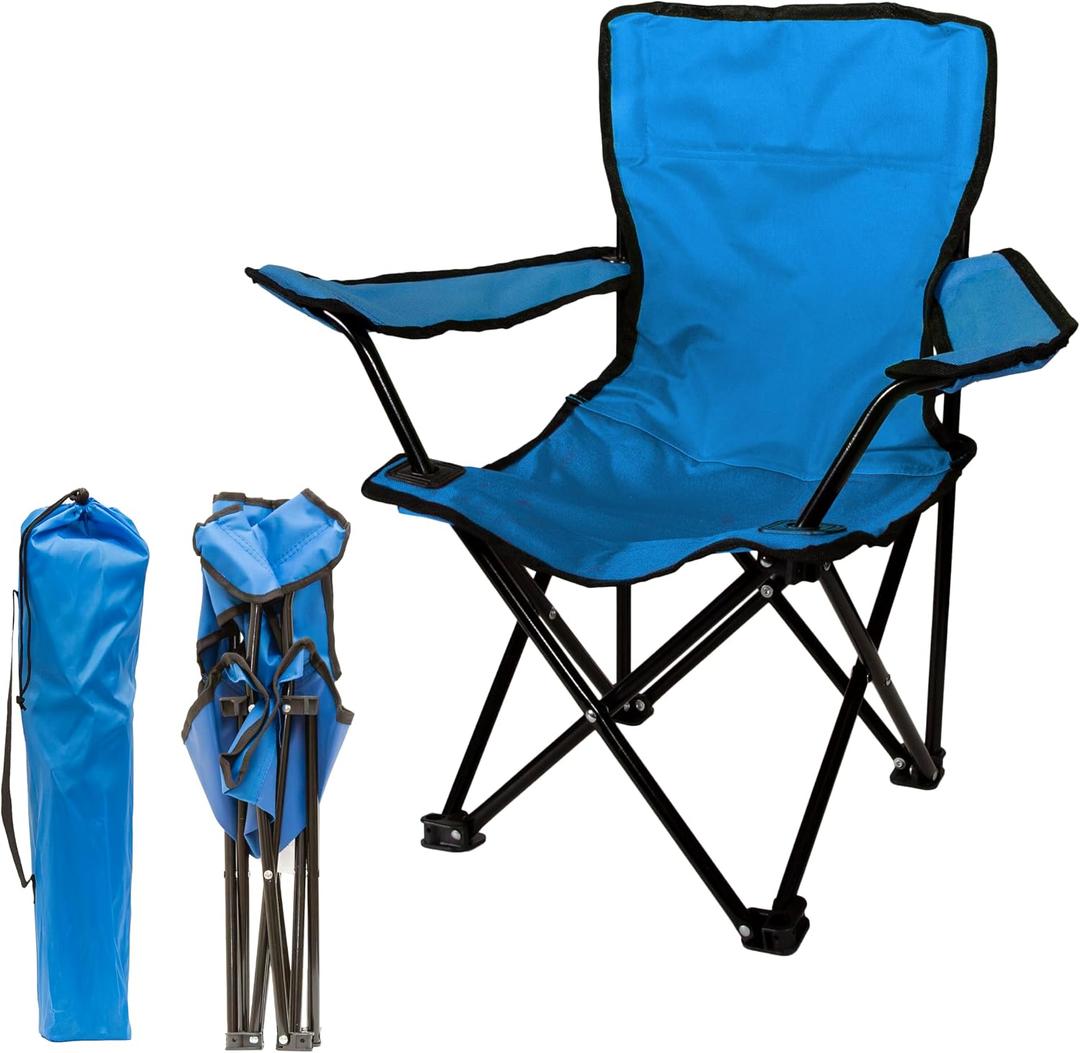 Pacific Play Tents Kids Folding Chair, 100 lbs. Weight Capacity - Sapphire Blue, 14" L X 14" W X 23.5" H