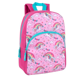 15 Inch Kids Backpacks for Preschool, Kindergarten, Elementary School Boys and Girls with Padded Straps (Rainbow Unicorn Magic)