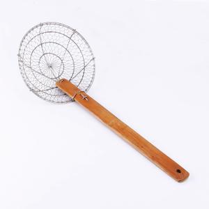 Stainless Steel Spider Strainer Asian Kitchen Wire Food Cooking Skimmer With Natural Bamboo Handle, 6-Inch, Hand-Made