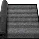 MYFAMIREA Commercial Floor Mat 3' x 6' Extra Large Front Door Industrial Rug Heavy Duty Brush Step Entrance Mat Weather Utility Rug with Non Slip Rubber Backing Low Profile for Entryway, Charcoal Grey
