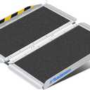 Ruedamann 2FT 30.3" Wheelchair Ramp, Portable Wheelchair Ramp for Home Entrance, 30-1/4" Wider Design, Non-Slip Aluminum Folding Ramps for Wheelchairs, Strollers, Scooters, Stairs, Curbs, Doorways (2FT Black(Using Height 2-6''))