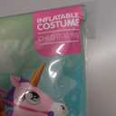 Spooktacular Creations Kids Inflatable Halloween Costume, Riding a Unicorn, Colorful Air Blow-up Set with Hat Hallowen Party (Medium, Pink)