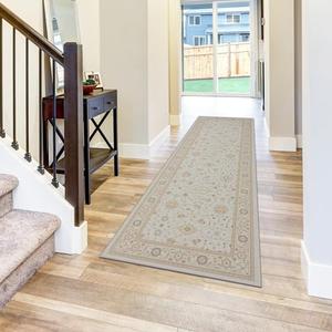 MaxRugrs Washable Runner Rug 2'x6' Kitchen Rug Runner for Hallways- Upgraded Thicker&No Creases Throw Rugs for Entryway,Stain Resistant Non Skid Boho Runner Rugs for Bedroom&Laundry Mat, Beige Yellow