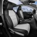 HKZ Fit RAV4 Hybrid Car Seat Covers Set for 2019 2020 2021 2022 2023 2024 2025 Toyota RAV4 Hybrid(Not for 2019-2025 Hybrid/Prime SE,XSE) - 5 Seats Full Set Leather(Black/Gray)