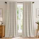 NICETOWN 100% Blackout Plaid Curtains 90 inches Long for Bedroom, Rod Pocket & Back Tab Brighton Windowpane Pattern Window Treatments for Living Room, Taupe, W52 x L90, 2 Panels