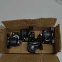 FactorDuty 1.5 inch Heavy Duty Polyurethane Caster Wheels With Side Locking Brake Double Ball Bearing Industrial Grade Solid Low Profile Smooth and Silent 800LB Capacity Pack of 4