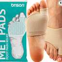 Brison Podiatrist-Designed Metatarsal Pads for Women & Men - Ball of Foot Cushions for Pain Relief Gel Sleeves Metatarsalgia Morton’s Neuroma Calluses - 2 Pairs (Beige, XS) W 2-3