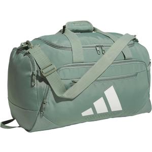 adidas Defender 5.0 Duffel Bag  Durable for Sports, Gym & Travel (Small (42L), Silver Green/White)