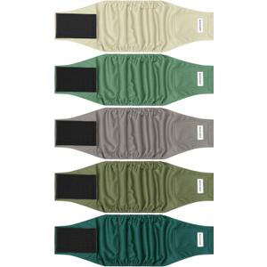 5 Pack Dog Diapers Male, High Absorbing Dog Wraps, Belly Bands for Male Dogs with Incontinence or Frequent Urination, Washable Doggie Diapers Green M