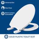 Mayfair Universal Size Slow Close Toilet Seat, Durable Plastic, Fits Round & Elongated Toilets, White