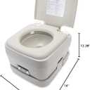 Camco 2.6-Gallon Portable Toilet - Features Detachable Holding Tank w/Sealing Slide Valve & Bellow-Type Flush - Easy Transport w/Compact Lightweight Design & Carry Handle - Gray (41531)