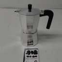 Mongdio Stovetop Espresso Maker Moka Pot, Stove Top Cuban Coffee Maker, Italian Greca Mocha Pot, 6 Espresso Cups, 10 oz - Silver