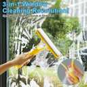 3 x Shower Squeegee for Glass Doors All-Purpose Window Squeegee for Tile Shower Walls Mirror Bathroom Car Window Cleaning (Yellow)