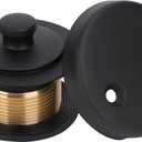 PRIMSOPH Lift Turn Tub Drain Trim Kit with Two Hole Overflow Faceplate Conversion Kit Assembly Universal Fine Coarse Thread Replacement Matte Black