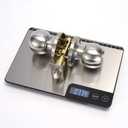 Door Knob with Lock, Exterior Door Knob for Bedroom/Bathroom or Office, Door Lock with Key for Right/Left Handed Doors (Satin Nickel)