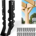 20 Pcs Black 2x10 Joist Hanger,LU210 18 Gauge Double Shear Face Mount Joist Hanger,Hurricane Ties for Rafters Tie Brackets Great for Floor Deck and Ceiling Joists