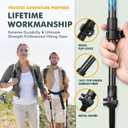 KINGGEAR TPC 100% Carbon Fiber Hiking Poles, Telescopic Retractable Nordic Trekking Poles, Ultra Lightweight Nordic Walking Stick, Metal Flip Locks, Cork and Extended EVA Handle