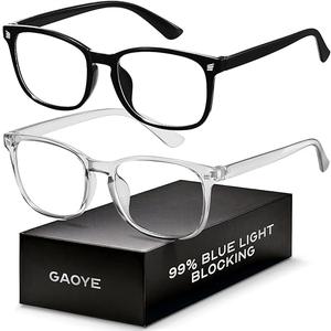 Blue Light Blocking Glasses - Fashion Square Eyeglasses, Anti UV Ray Computer Gaming Glasses Blue Blockers for Women/Men
