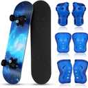 Honoson 7 Pcs Skateboard for Toddlers Beginners Knee Elbow Pads Wrist Guards Gear Set