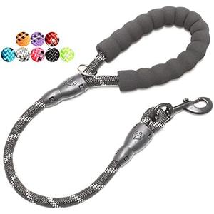 BAAPET 2/4/5/6 FT Dog Leash with Comfortable Padded Handle and Highly Reflective Threads for Small Medium and Large Dogs (2FT-1/2'', Black)
