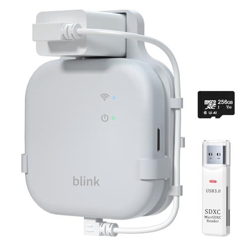 256GB Micro SD Card & Outlet Wall Mount for Blink Sync Module XR with Short Cable, SD Card for Local Video Storage with Reader, Save Space, Mount Bracket for Blink Outdoor Indoor Security System