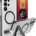 ZAGG Santa Cruz Snap Samsung Galaxy S26 Ultra Case with Kickstand - Black, Magnetic Crystal Clear Protective Phone Cover, 13ft Drop Protection, Graphene Reinforced, Slim Case with Stand, Black