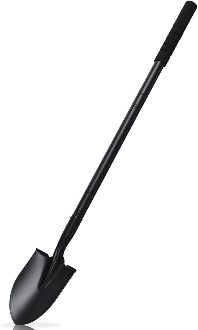 43.7Inches Small Spade Trench Shovel with Heavy Duty Steel Handle Garden Tools, Small Shovel for Digging Gardening Camping Yardwork Car, Black