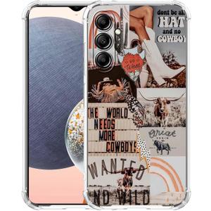 West Cowboy Case for Samsung Galaxy A14 4G/5G,Western Country Art Collage,Trendy Soft TPU Protective Case Compatible for Galaxy A14