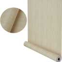 Thick Textured Peel and Stick Wallpaper, Self Adhesive Countertop & Cabinets Fabric Contact Paper,23.6 in X 394 in(32.8ft),Removable Textured Grasscloth Paper (Beige)