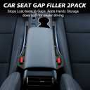 Car Seat Gap Filler 2 Pack, Built-in Storage Slot & Seat Belt Pass-Through Design, No-Readjust Gap Blocker Organizer for SUV Truck Sedan, Universal Fit Car Interior Accessories
