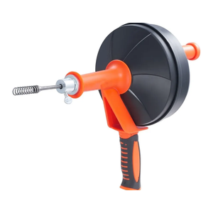 Drain Auger 25Ft Manual-feeding Plumbing Snake w/Drill Attachment Clog Remover Toilet Sewer Pipe Dredge for Home
