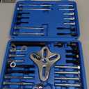 Thorstone 46pcs Harmonic Balancer Puller Set, Steering Wheel Flywheel Crankshaft Pulley Puller,Blue