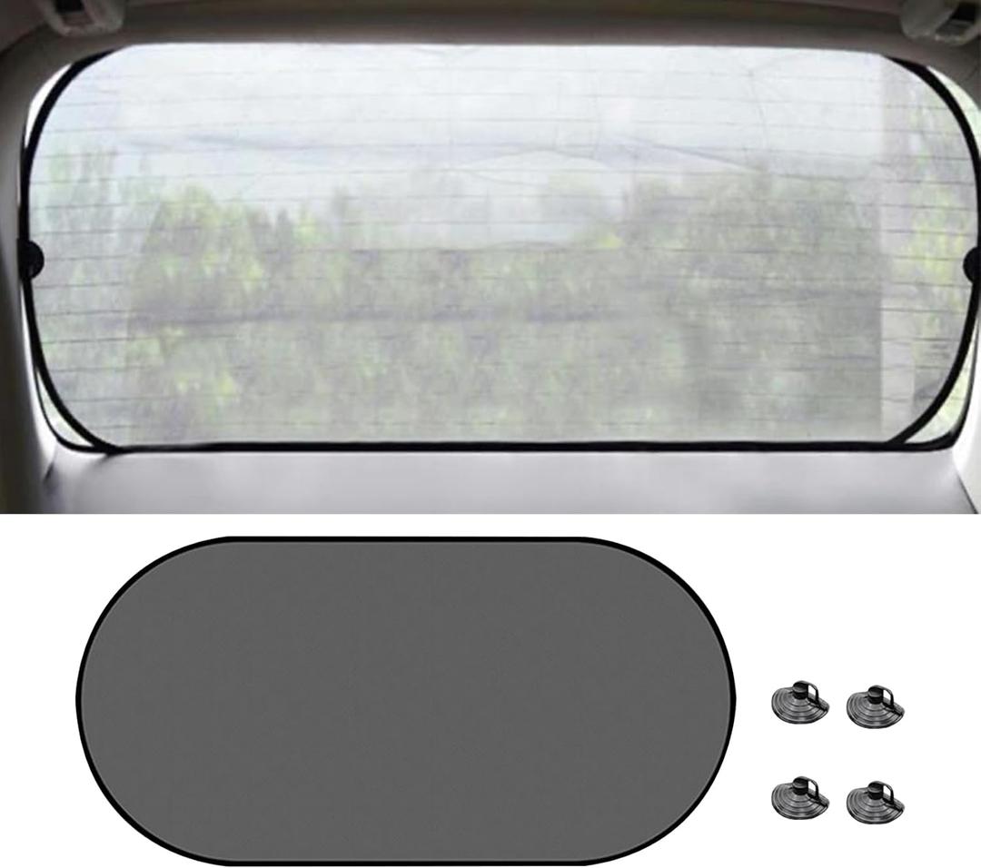 Car Rear Window Sunshade, 20"40" Rear Window Sun Shade Blocker with Suction Cups, Mesh Sunlight Shield Provide Glare Shield and UV Rays Protection for Baby, Universal Car Accessories for Most Models