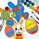 100+ Pieces Easter Foam DIY Craft Kit with Double-Sided Punch-Outs - Bunnies, Eggs, Carrot, Chicks for Easter Decorations Projects, Bulletin Boards, Easter Day, Spring Party Fun