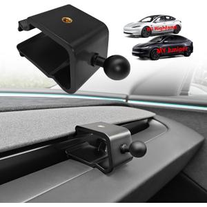 BestEvMod Dashboard Car 1/4 Screw Mount Phone Holder Tablet Mag Safe Compatible with Refreshed Tesla Model Y Juniper Model 3 Highland fits for All Phones & Android 360 (17mm Ball Joint Only)