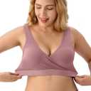 HBselect Nursing Bras for Breastfeeding, Maternity Nursing Sleep Bra Wireless Pregnancy Sleep Bralette 3/5 Pack (L)