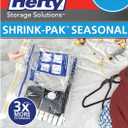 Hefty Shrink-Pak - 3 Extra Large Vacuum Storage Bags for Clothes, Pillows, Towels, or Blankets - Space Saver Vacuum Sealer Bags Ideal Under Bed Storage Solutions