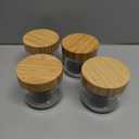 NETANY 4-pack 8oz Glass jars with Airtight Lids, Overnight Oats Containers with Bamboo Lids, Wide mouth Mason Salad jars, Glass Food Storage Containers for Snacks Yogurt Spice Sugar