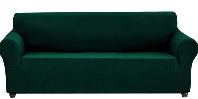 Joccun Stretch Couch Cover Slipcovers, 1-Piece Sofa Covers for 3 Cushion Couch Spandex Jacquard Washable Furniture Protector Cover for Living Room,Kids,Pets(Sofa,Hunter) (Large78"-94")