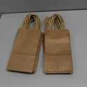 Poever Small Kraft Paper Bags 25 Pack Mini Brown Paper Bags 3.5x2.4x6.7 Small Gift Bags with Handles Bulk for Party Favor Business