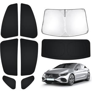 T TGBROS Windshield Sun Shade for Mercedes-Benz EQE 2023 2024 2025 Car Window Shades Thicken UV Block and Blackout Privacy Foldable Sunshades 8PCS Accessories Keep Cool Sun Visor Covers