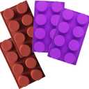 8-Cavity Round Baking Silicone Molds, 4PCS Cake Tray Moulds for Cupcake, Cookie, Soap, Muffin, Resin Casting, Ice Cube - 32 Cavities in Total