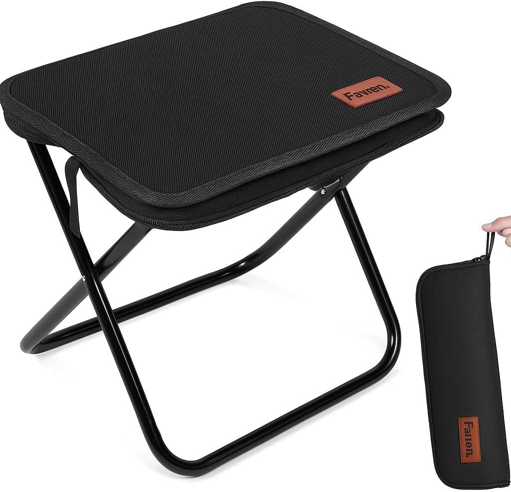 Portable Folding Stool Chair Lightweight Compact Camping Stool with Carry Bag, Heavy Duty 265 lbs, Pocket Chair for Hiking, Backpacking & Travel