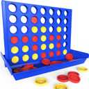 Big Size 4 in a Row Game for Kids Ages 3 for Boys Girls Teens, Family Tabletop Games Indoor & Outdoor for Yard, Lawn, Camping, Party, Foldable Design with 6 Spare Discs