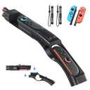 FASTSNAIL [Switch 1/2 Compatible] Shooting Game Gun for Nintendo Switch 2/1/OLED, Detachable Gun Handle with portable for Switch 2/1 Joypad, Hand Grip Controller Accessories for Switch Hunting Games (Black)
