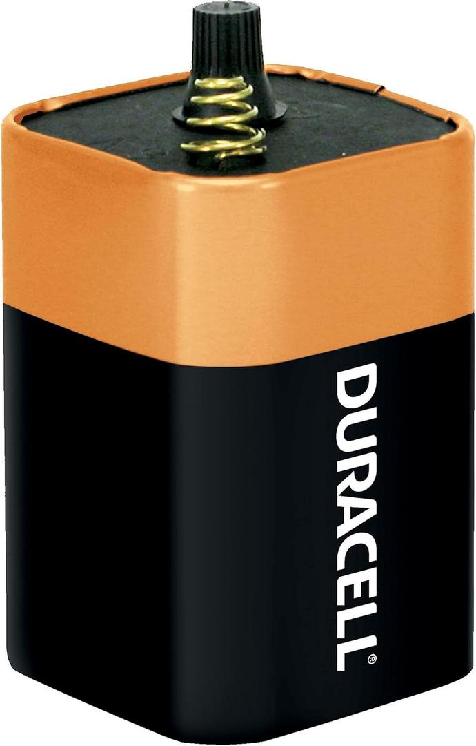 Duracell Coppertop 6V 908 Alkaline Lantern Battery with Spring Terminals, 1 Count Pack, 6-Volt Battery with Long-lasting Power for Household and Office Devices