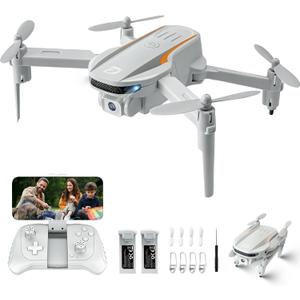 KGF Mini Drone with Camera,1080P HD FPV Foldable Drones for Kids,Adults,Gesture Control, Stable Altitude Hold, One Key Take Off/Land, 3D Flips, Waypoints Fly, Gravity Control, Kids Drone,2 Batteries