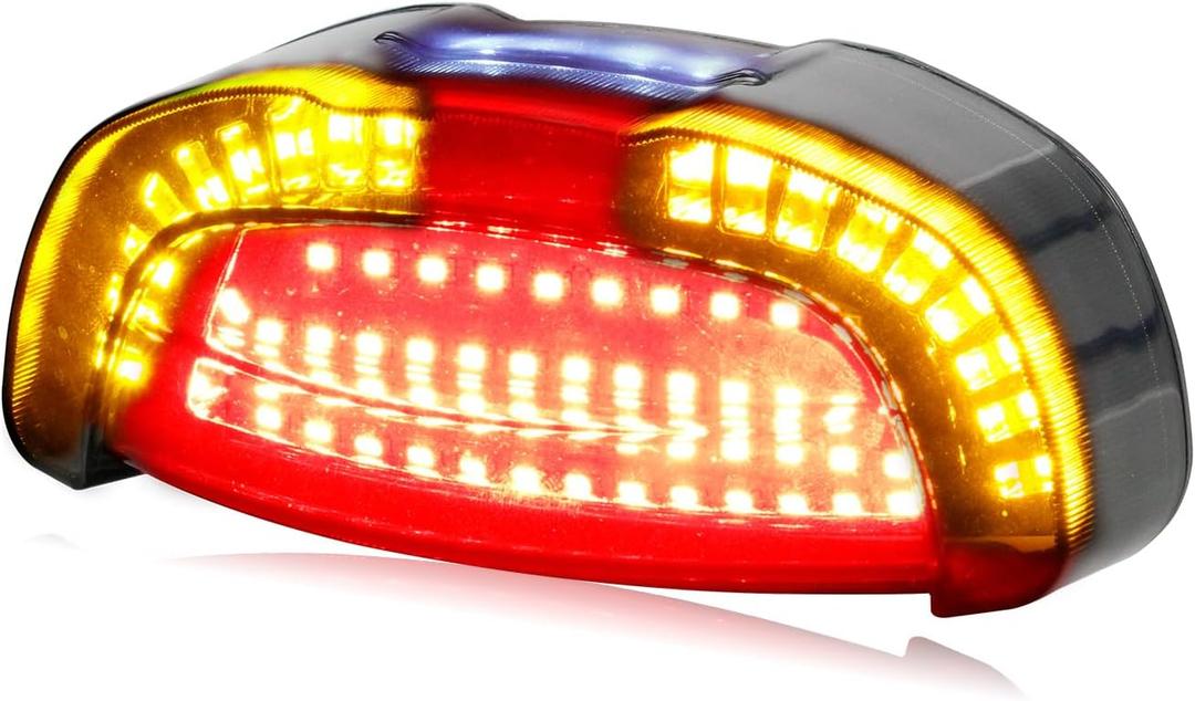 NTHREEAUTO Motorcycle Tail Light Brake Lights Integrated LED Turn Signals Compatible with Honda Yamaha Suzuki ATV Cruiser Sportbikes Touring Dirt Bike Standard Street Bikes