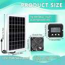 Solar Fan for Chicken Coop 3 Modes Controller Solar Exhaust Fan for Shed Greenhouse Solar Powered Fan for Intake or Exhaust Vent Cooling Air Fan