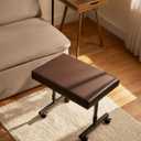 Aidapt Beaumont Height Adjustable Leg Rest Stool with Castors – Padded Foot Rest for Elderly & Limited Mobility, Improve Circulation, Easy-Clean Black Vinyl, Professional Home Care Aid